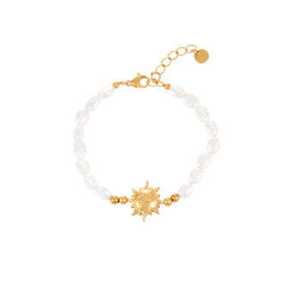 Sun face pearl bracelet