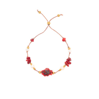 Red Stone Fish Pearl Bracelet
