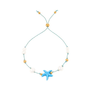 Blue starfish pearl bracelet