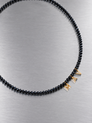 Custom Multicolor Stone Initial Necklace