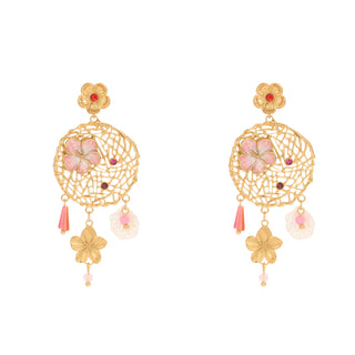 Woven flower earrings