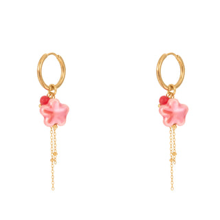 Pink star earrings