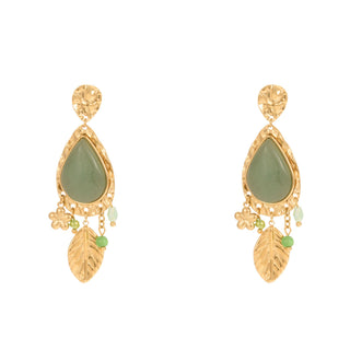 Water droplet leaf earrings