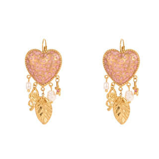 Heart-shaped leaf earrings