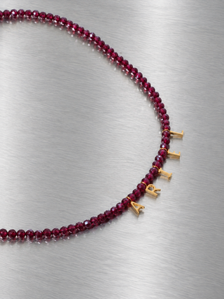 Custom Multicolor Stone Initial Necklace