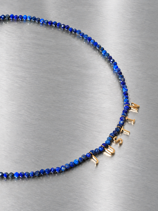 Custom Multicolor Stone Initial Necklace