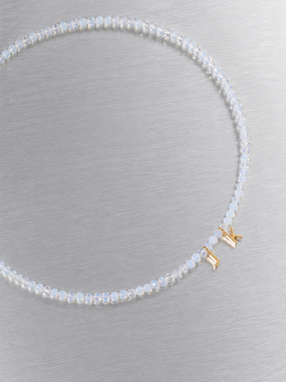 Custom Multicolor Stone Initial Necklace