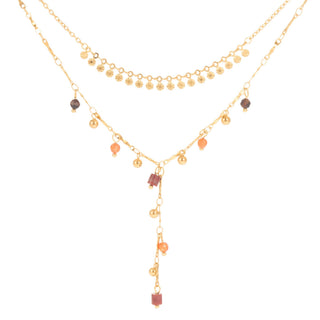 Double-layered colored necklace