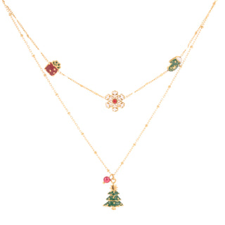 Double-layer Christmas necklace