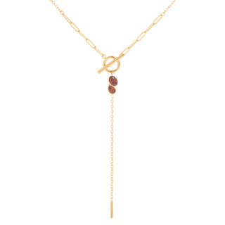 Y-shaped pull-out red zircon necklace