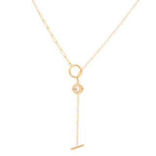 Y-shaped pull-out zircon necklace