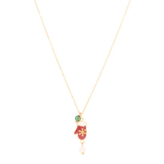 Christmas glove necklace