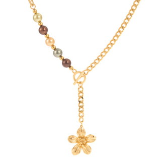 Colorful pearl flower necklace