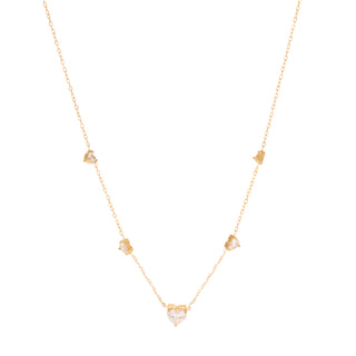 Heart-shaped zircon necklace