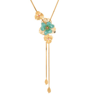 Flower Pink Stone Necklace