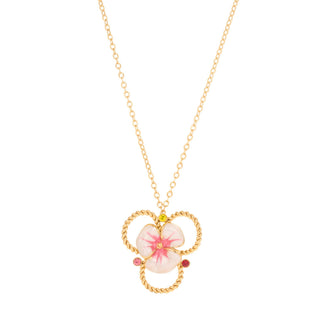 Pink flower necklace