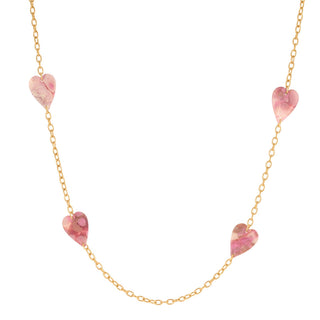 Pink Stone Heart Necklace