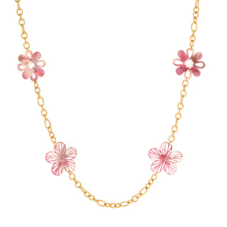 Pink flower necklace