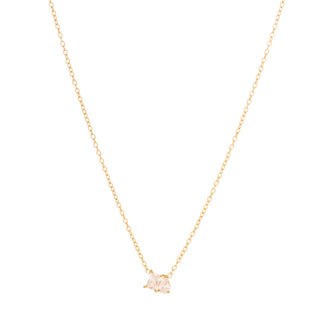 Square teardrop zircon necklace