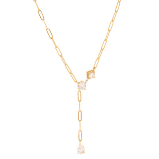 Long teardrop Y-shaped necklace