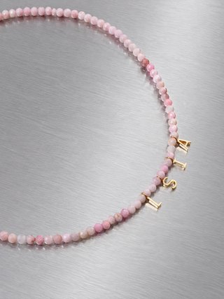 Custom Multicolor Stone Initial Necklace