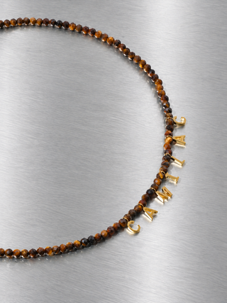 Custom Multicolor Stone Initial Necklace