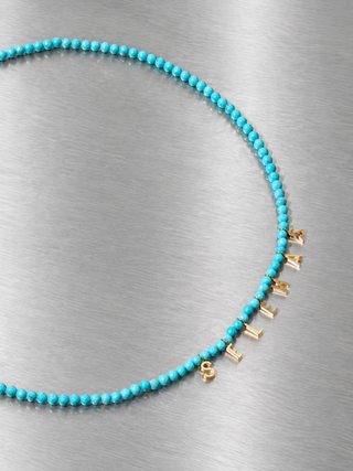 Custom Multicolor Stone Initial Necklace